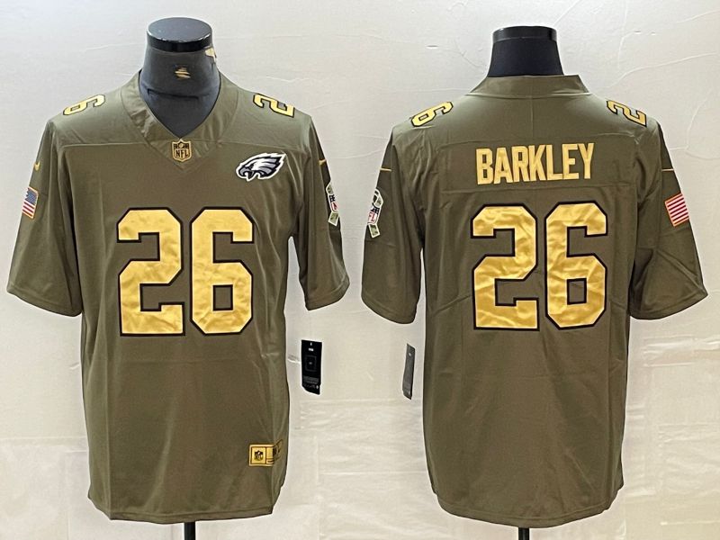 Men Philadelphia Eagles #26 Barkley Green gold 2024 Nike Limited NFL Jersey
